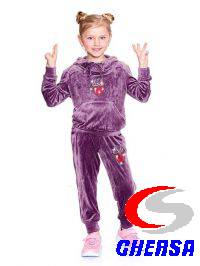 Спортивный костюм детский из бархата, с термоаппликацией